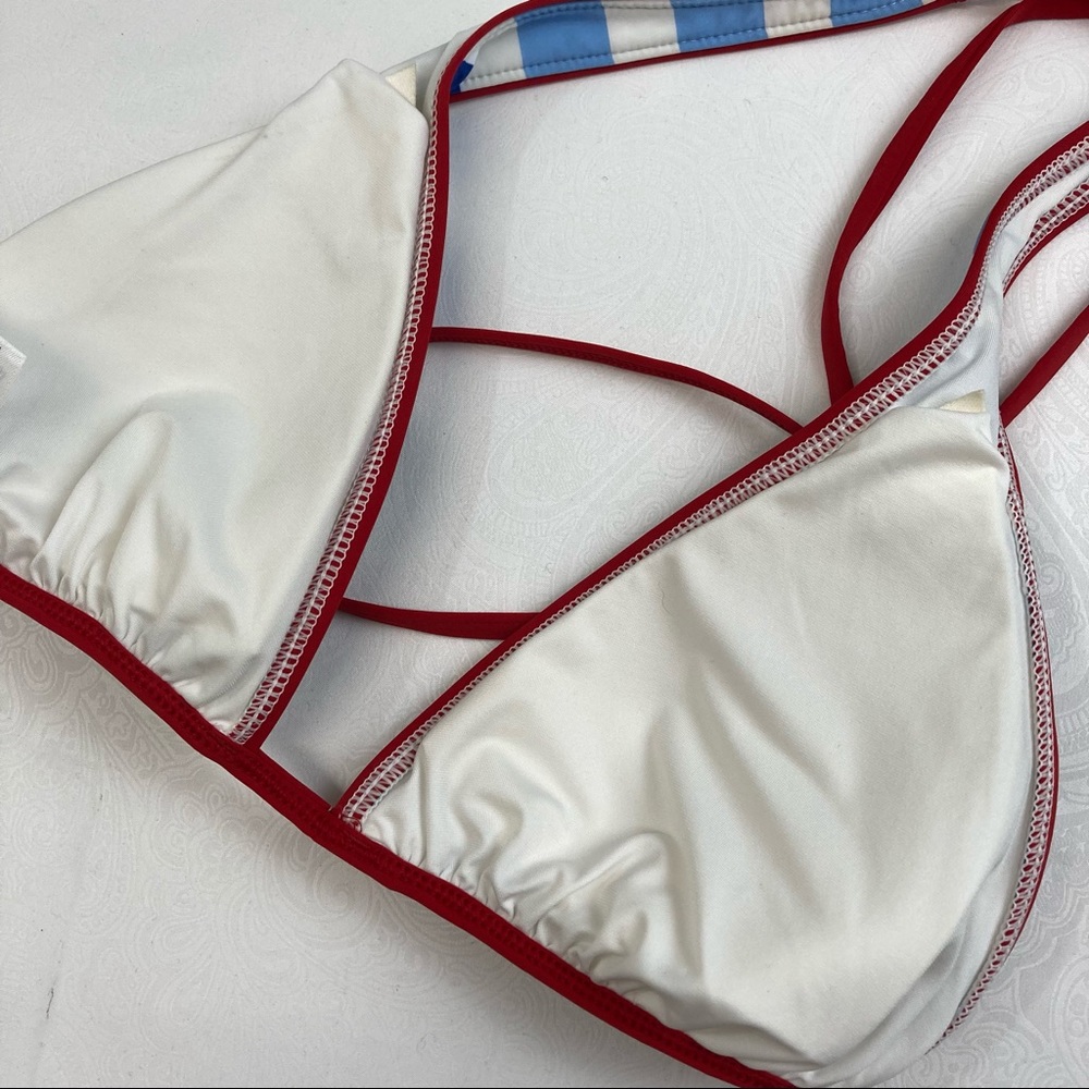 Lands’ End | Triangle Bikini Top, Rd, Wht & Blue! Sz med. - Picture 3 of 9